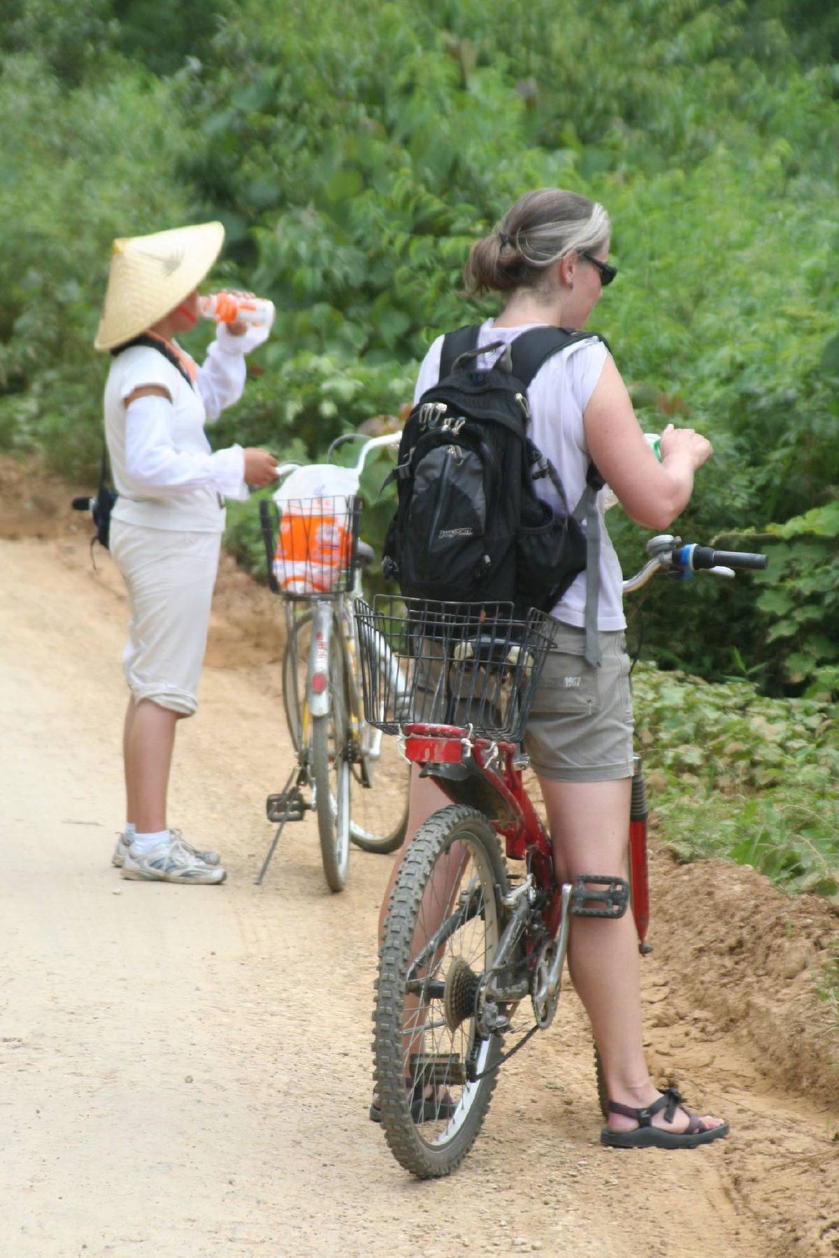 sweaty cyclists yangshou countryside sweaty cyclists yangshou countryside